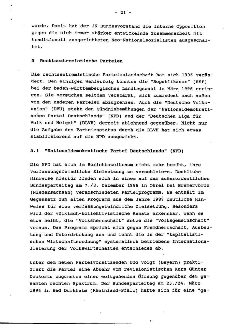 Seite 26 des Verfassungsschutzbericht 1996 Schleswig-Holstein