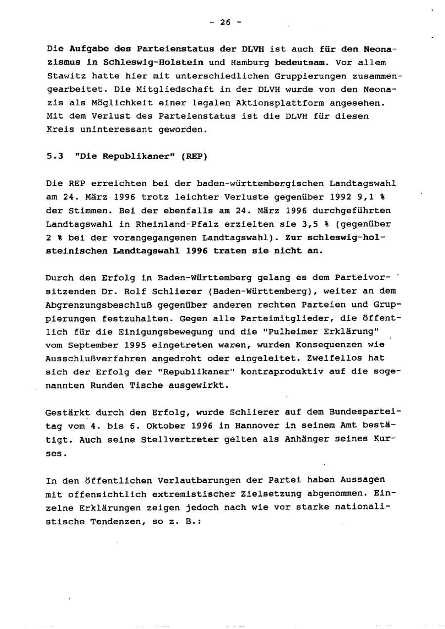 Seite 31 des Verfassungsschutzbericht 1996 Schleswig-Holstein