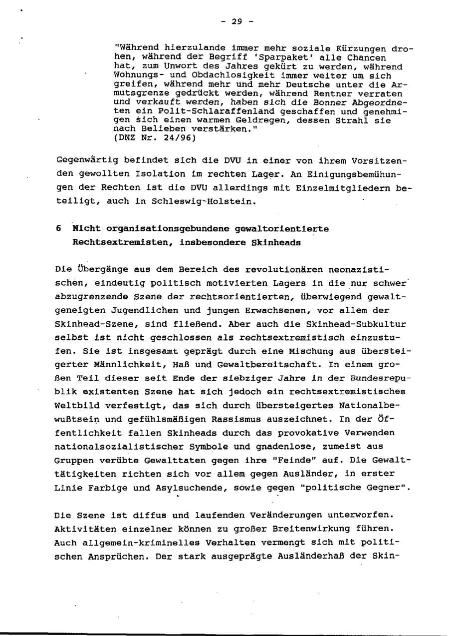 Seite 34 des Verfassungsschutzbericht 1996 Schleswig-Holstein