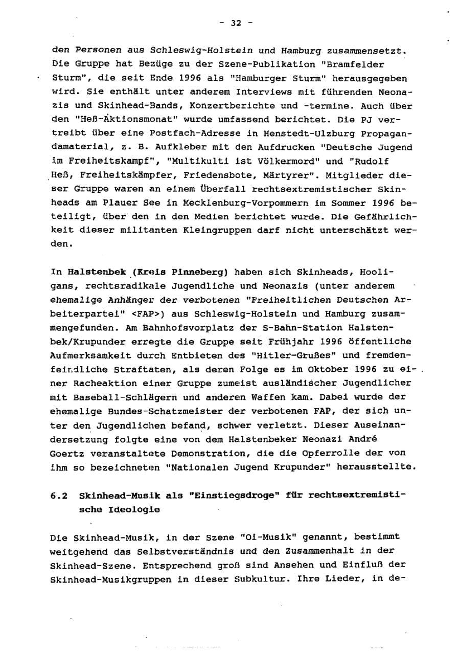 Seite 37 des Verfassungsschutzbericht 1996 Schleswig-Holstein