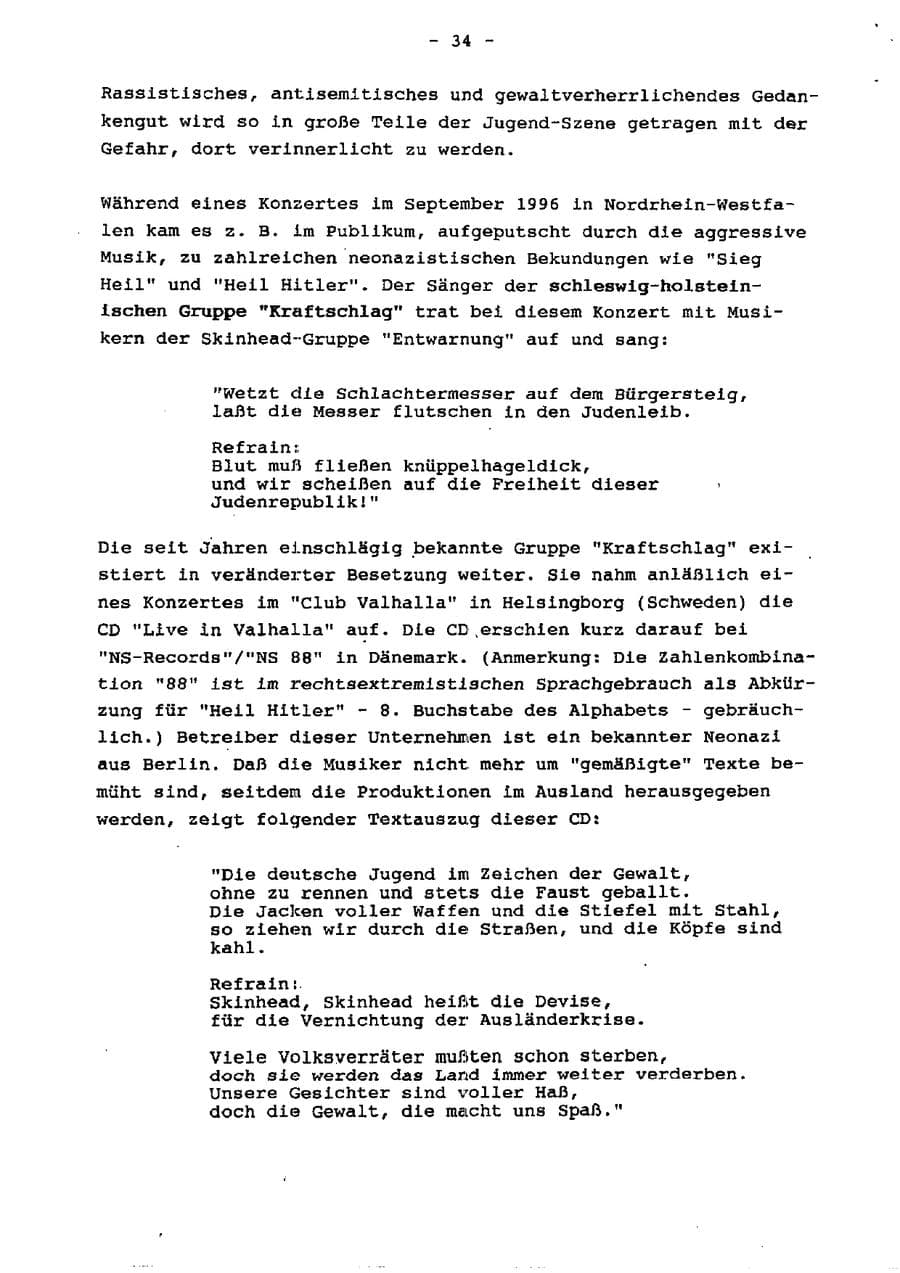 Seite 39 des Verfassungsschutzbericht 1996 Schleswig-Holstein