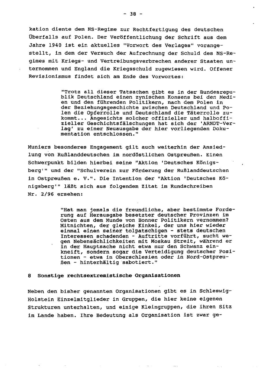 Seite 43 des Verfassungsschutzbericht 1996 Schleswig-Holstein