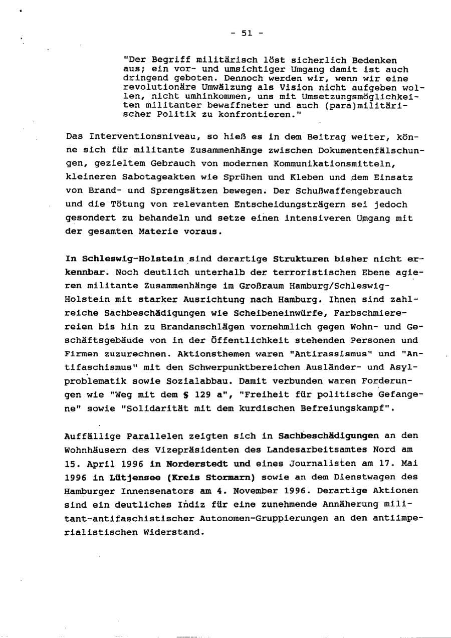 Seite 56 des Verfassungsschutzbericht 1996 Schleswig-Holstein