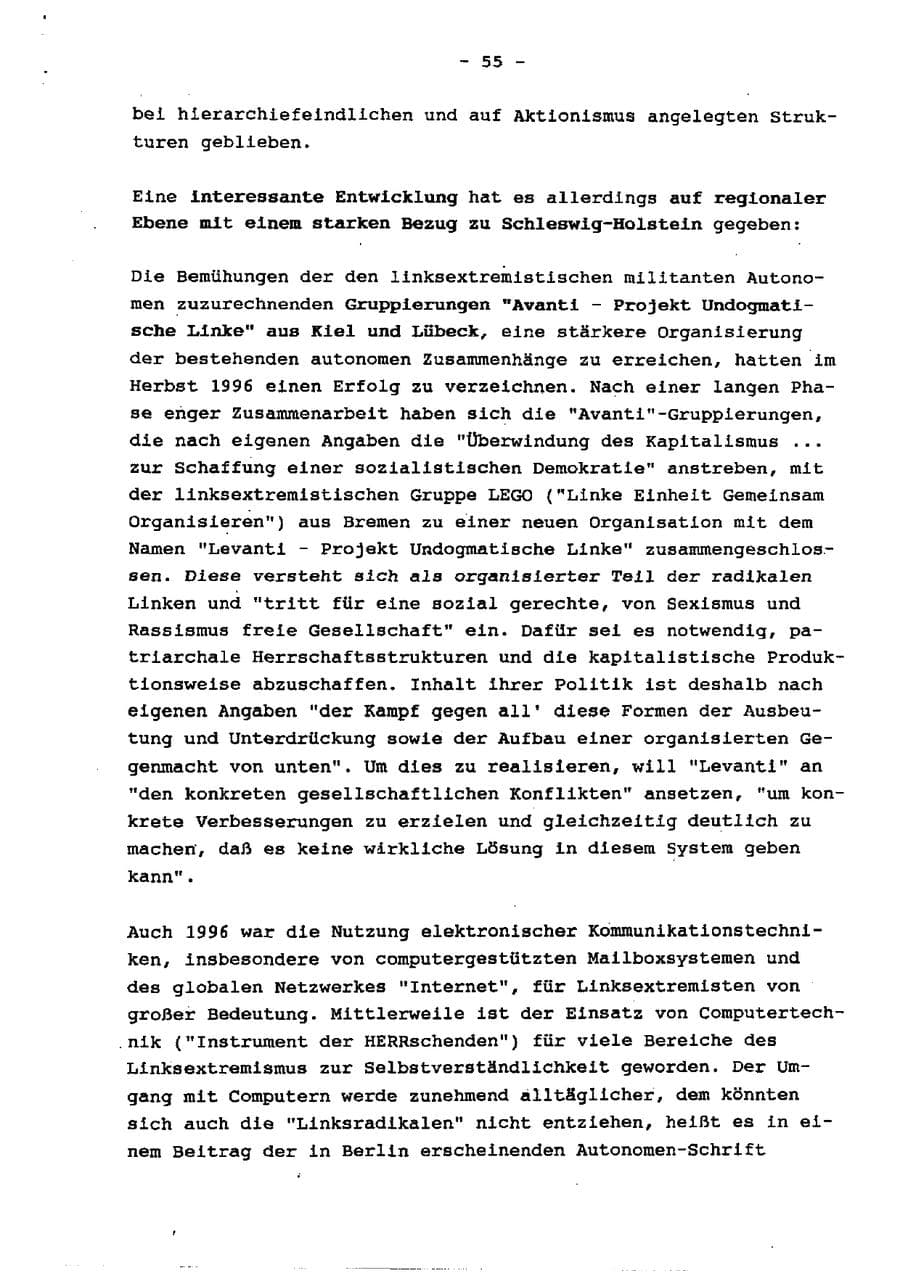 Seite 60 des Verfassungsschutzbericht 1996 Schleswig-Holstein