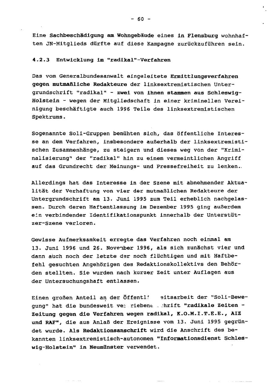 Seite 65 des Verfassungsschutzbericht 1996 Schleswig-Holstein