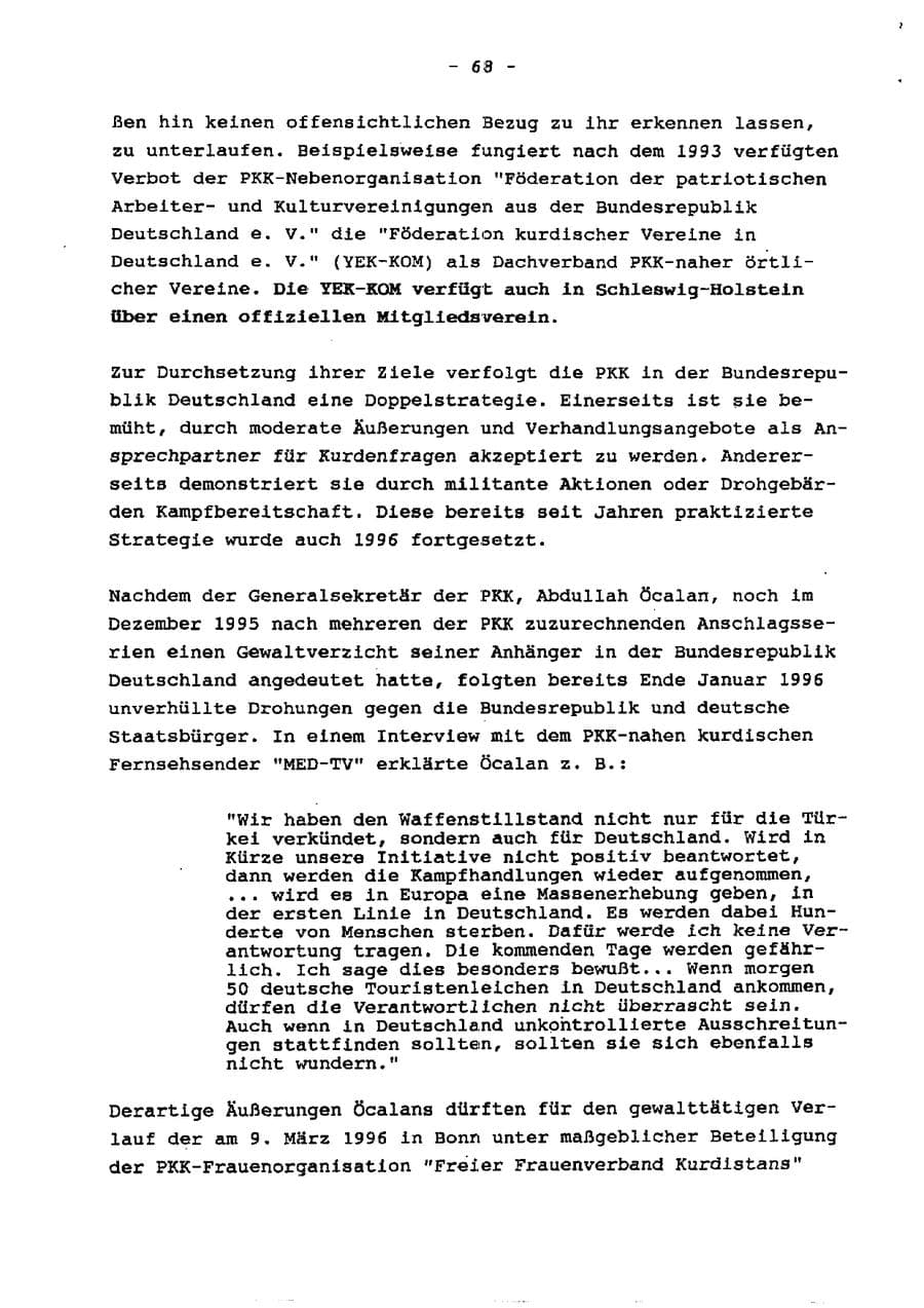 Seite 73 des Verfassungsschutzbericht 1996 Schleswig-Holstein
