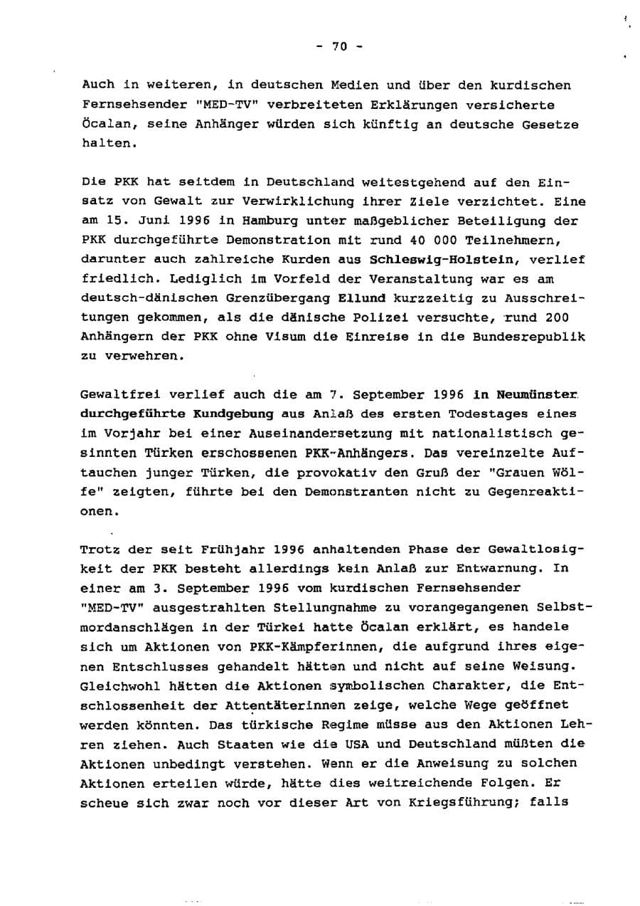 Seite 75 des Verfassungsschutzbericht 1996 Schleswig-Holstein