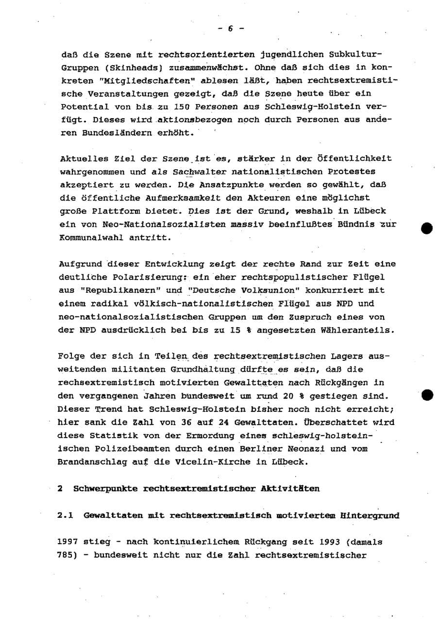 Seite 12 des Verfassungsschutzbericht 1997 Schleswig-Holstein