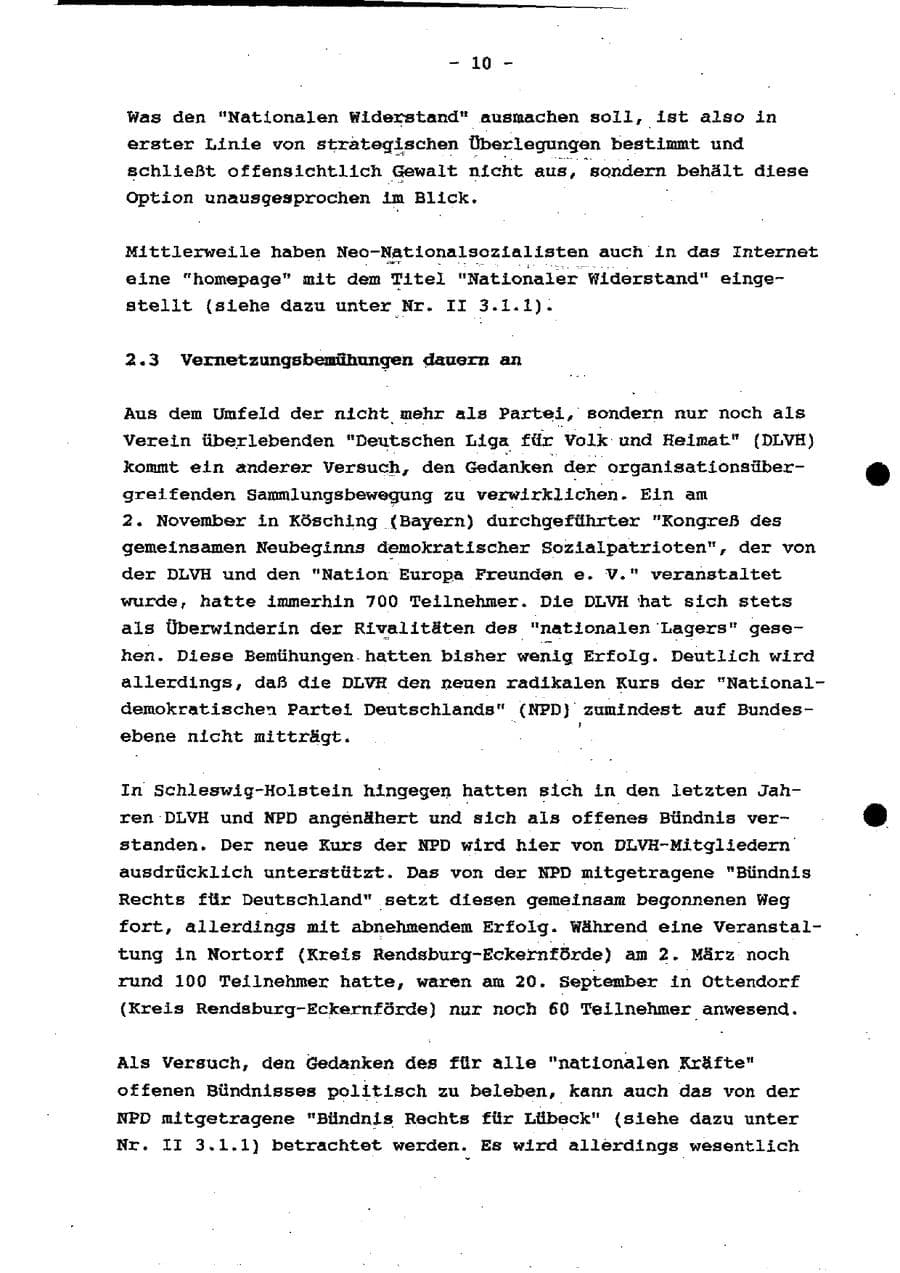 Seite 16 des Verfassungsschutzbericht 1997 Schleswig-Holstein