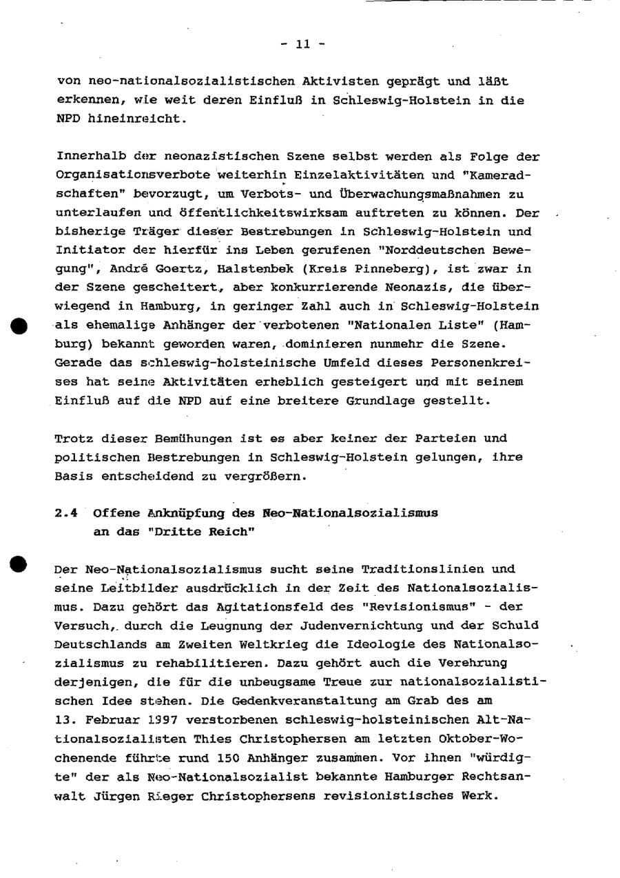 Seite 17 des Verfassungsschutzbericht 1997 Schleswig-Holstein