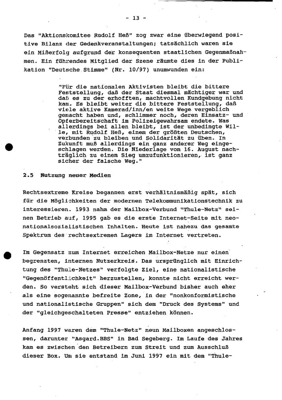 Seite 19 des Verfassungsschutzbericht 1997 Schleswig-Holstein