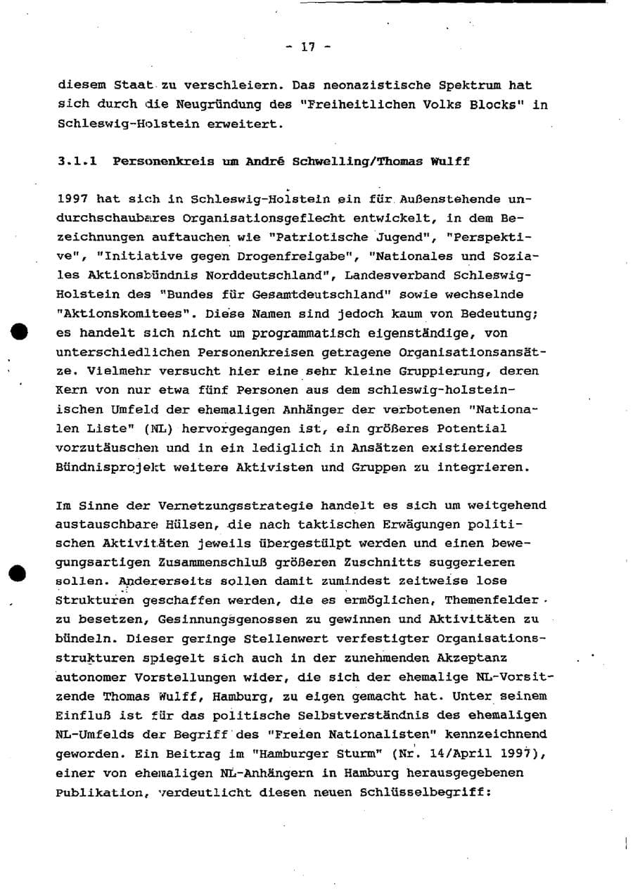 Seite 23 des Verfassungsschutzbericht 1997 Schleswig-Holstein