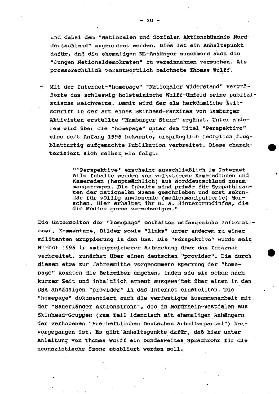 Seite 26 des Verfassungsschutzbericht 1997 Schleswig-Holstein