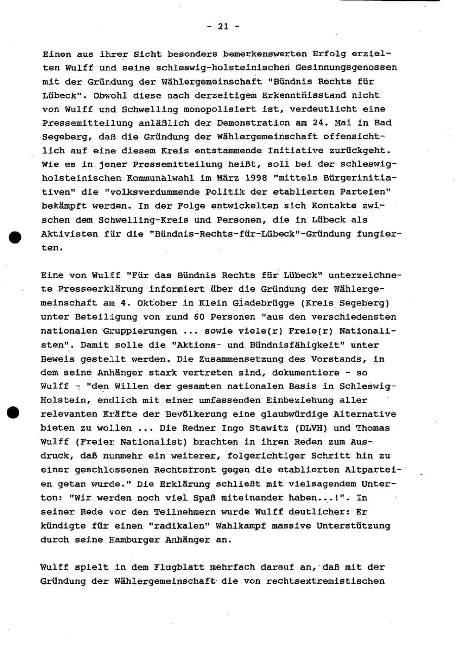 Seite 27 des Verfassungsschutzbericht 1997 Schleswig-Holstein