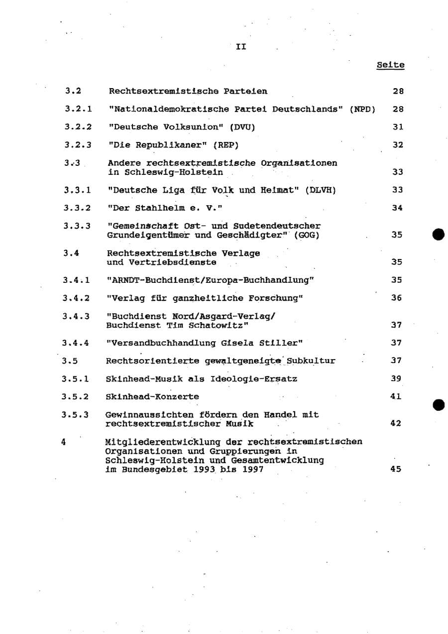 Seite 4 des Verfassungsschutzbericht 1997 Schleswig-Holstein