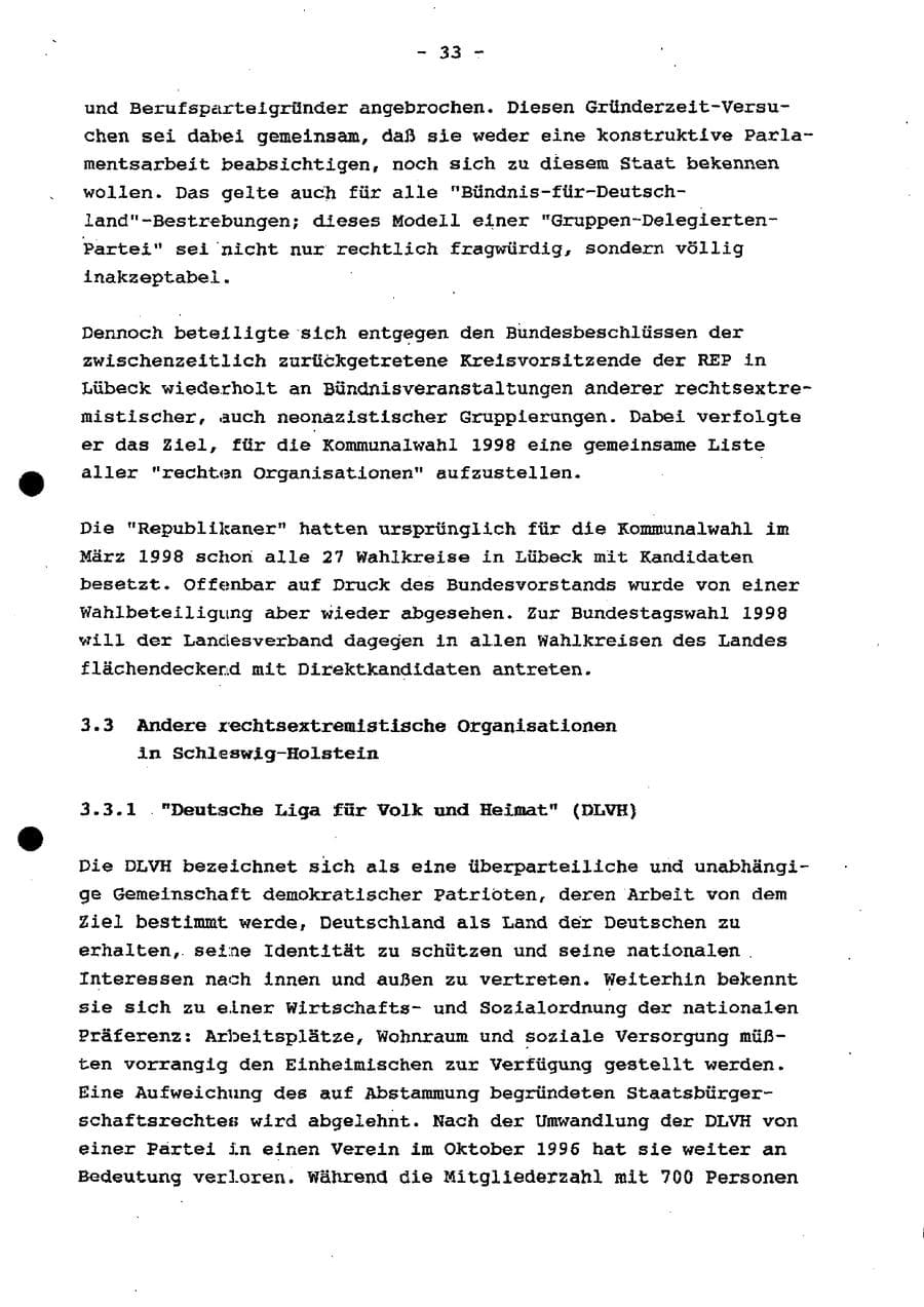 Seite 39 des Verfassungsschutzbericht 1997 Schleswig-Holstein