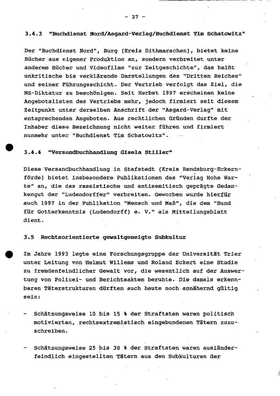 Seite 43 des Verfassungsschutzbericht 1997 Schleswig-Holstein