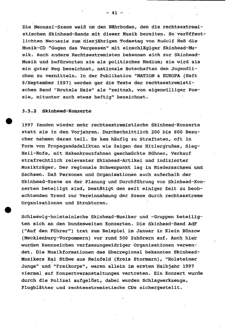 Seite 47 des Verfassungsschutzbericht 1997 Schleswig-Holstein