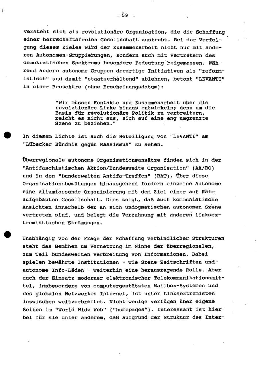 Seite 65 des Verfassungsschutzbericht 1997 Schleswig-Holstein