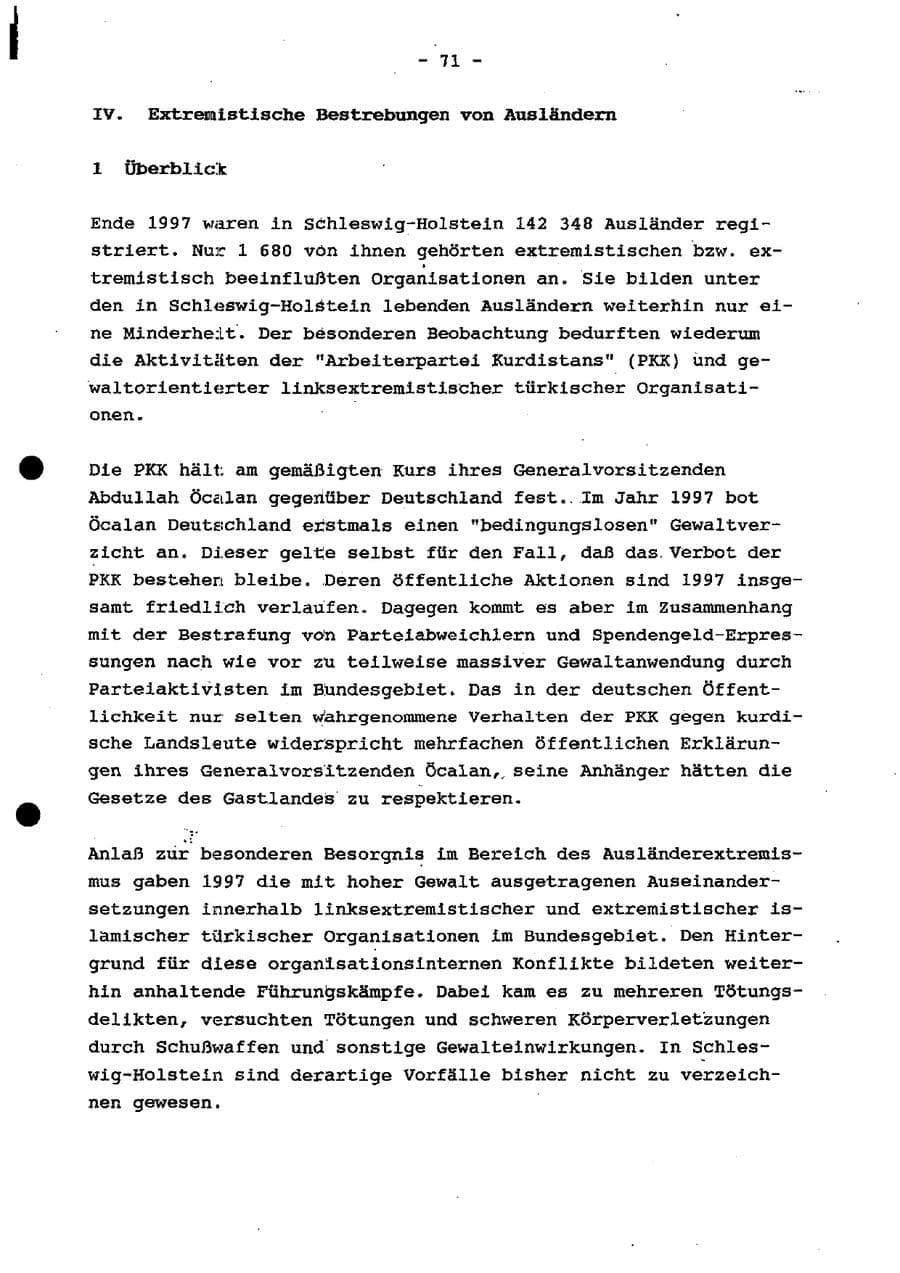Seite 77 des Verfassungsschutzbericht 1997 Schleswig-Holstein