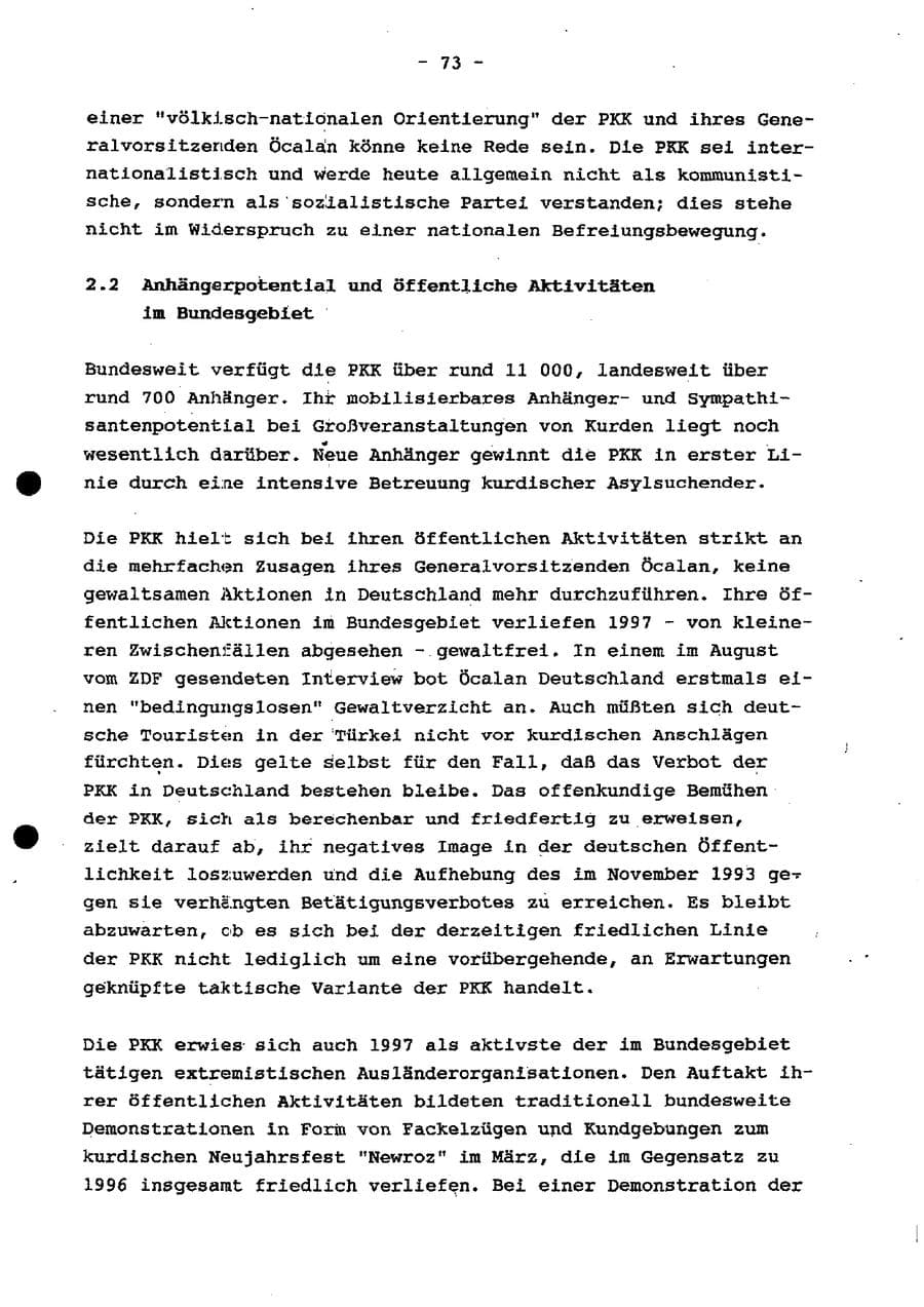Seite 79 des Verfassungsschutzbericht 1997 Schleswig-Holstein