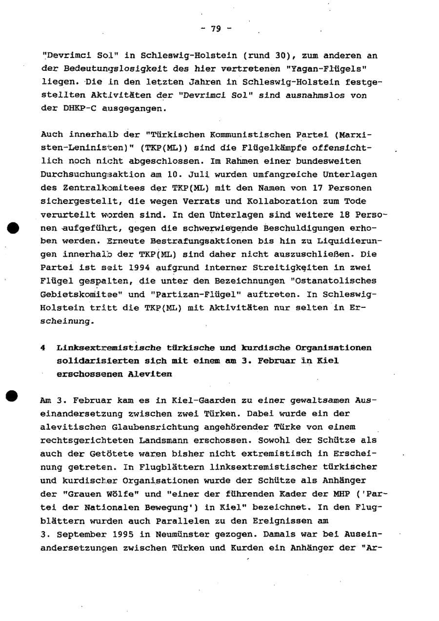 Seite 85 des Verfassungsschutzbericht 1997 Schleswig-Holstein