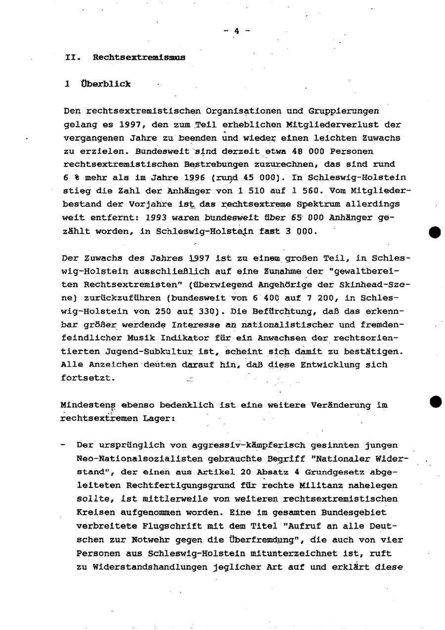 Seite 10 des Verfassungsschutzbericht 1997 Schleswig-Holstein