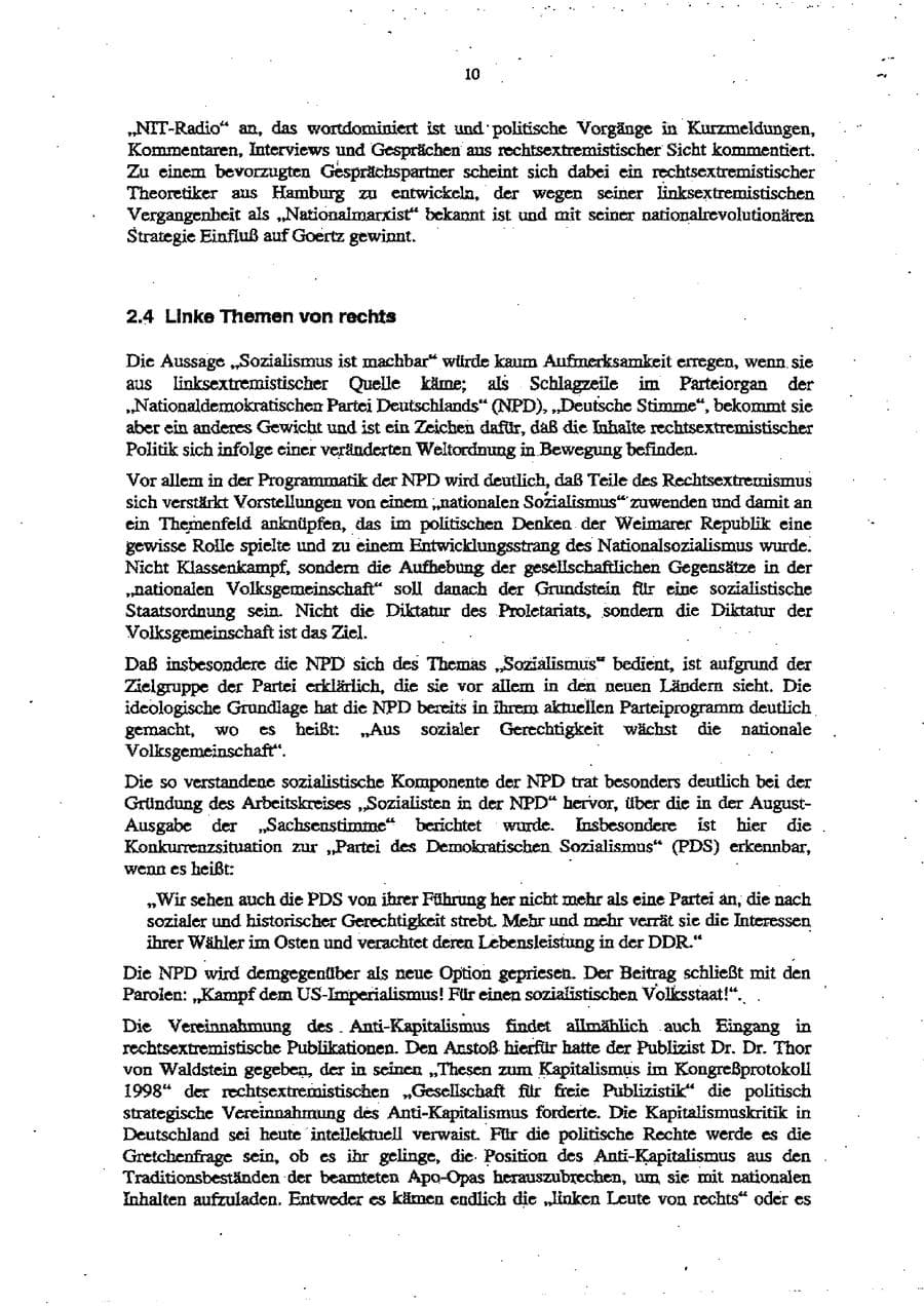 Seite 14 des Verfassungsschutzbericht 1998 Schleswig-Holstein