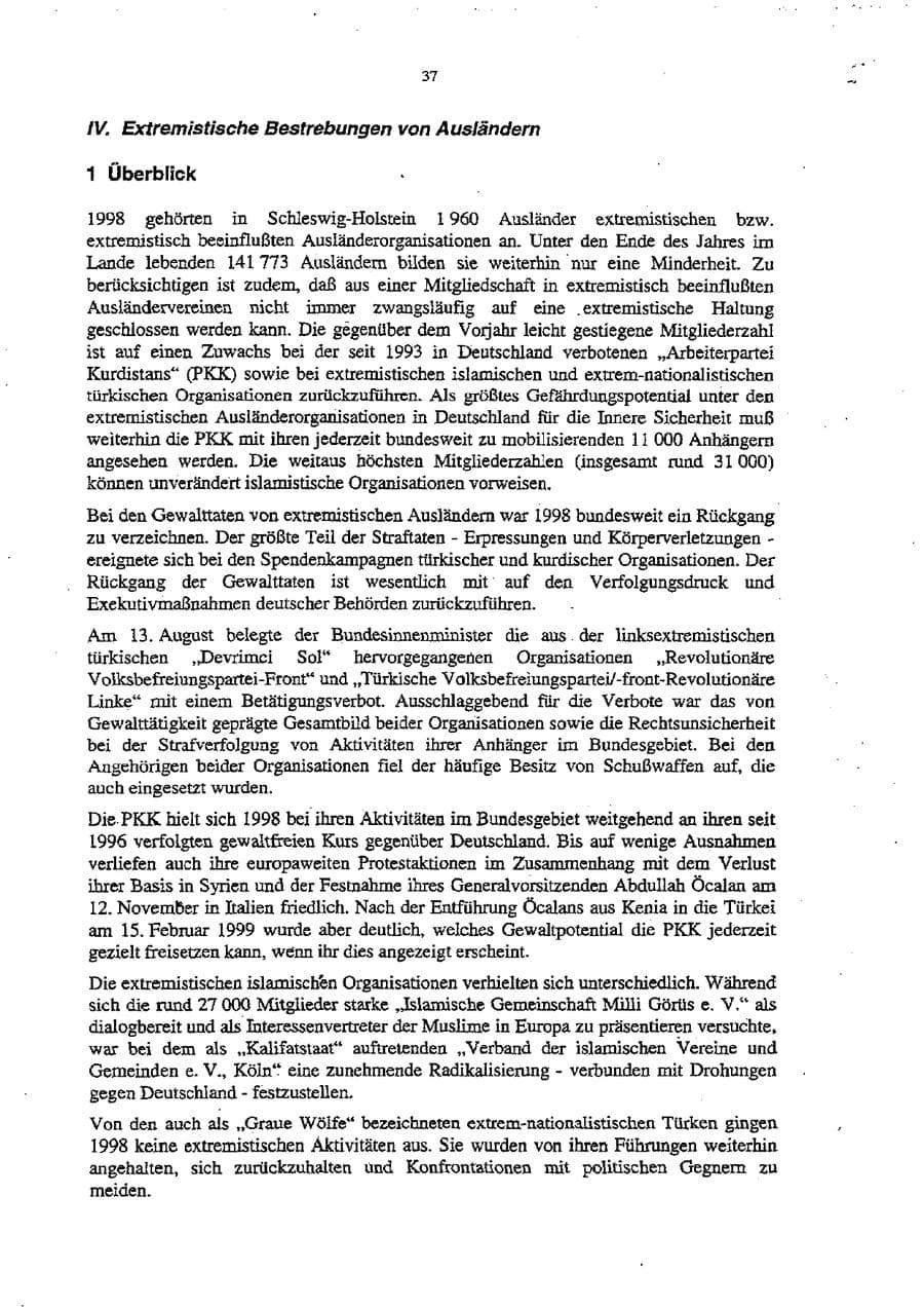 Seite 41 des Verfassungsschutzbericht 1998 Schleswig-Holstein