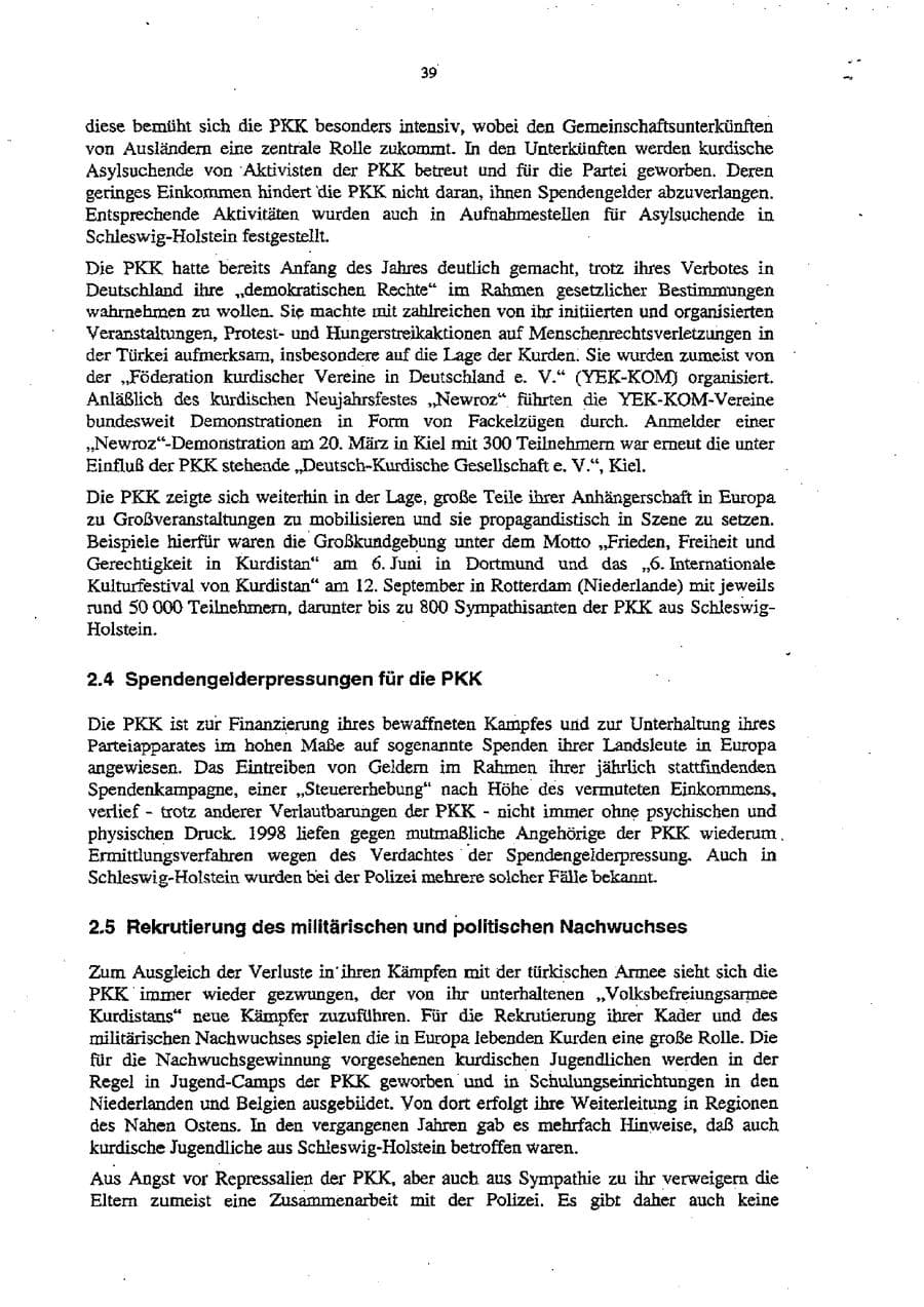Seite 43 des Verfassungsschutzbericht 1998 Schleswig-Holstein
