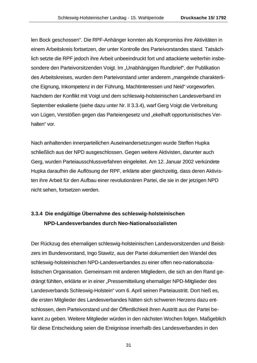 Seite 31 des Verfassungsschutzbericht 2001 Schleswig-Holstein