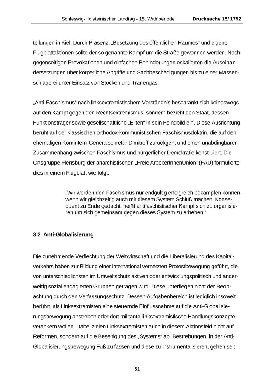 Seite 51 des Verfassungsschutzbericht 2001 Schleswig-Holstein