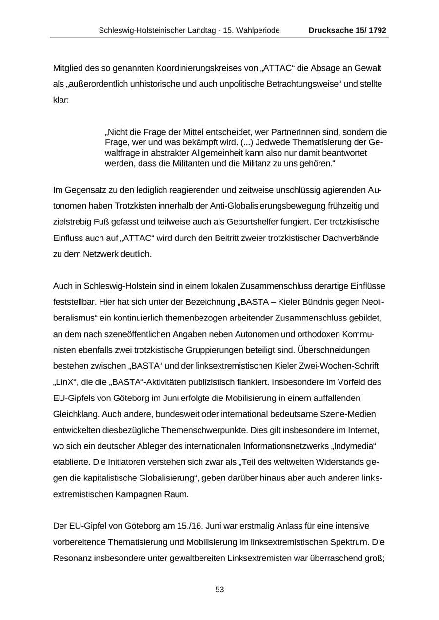 Seite 53 des Verfassungsschutzbericht 2001 Schleswig-Holstein