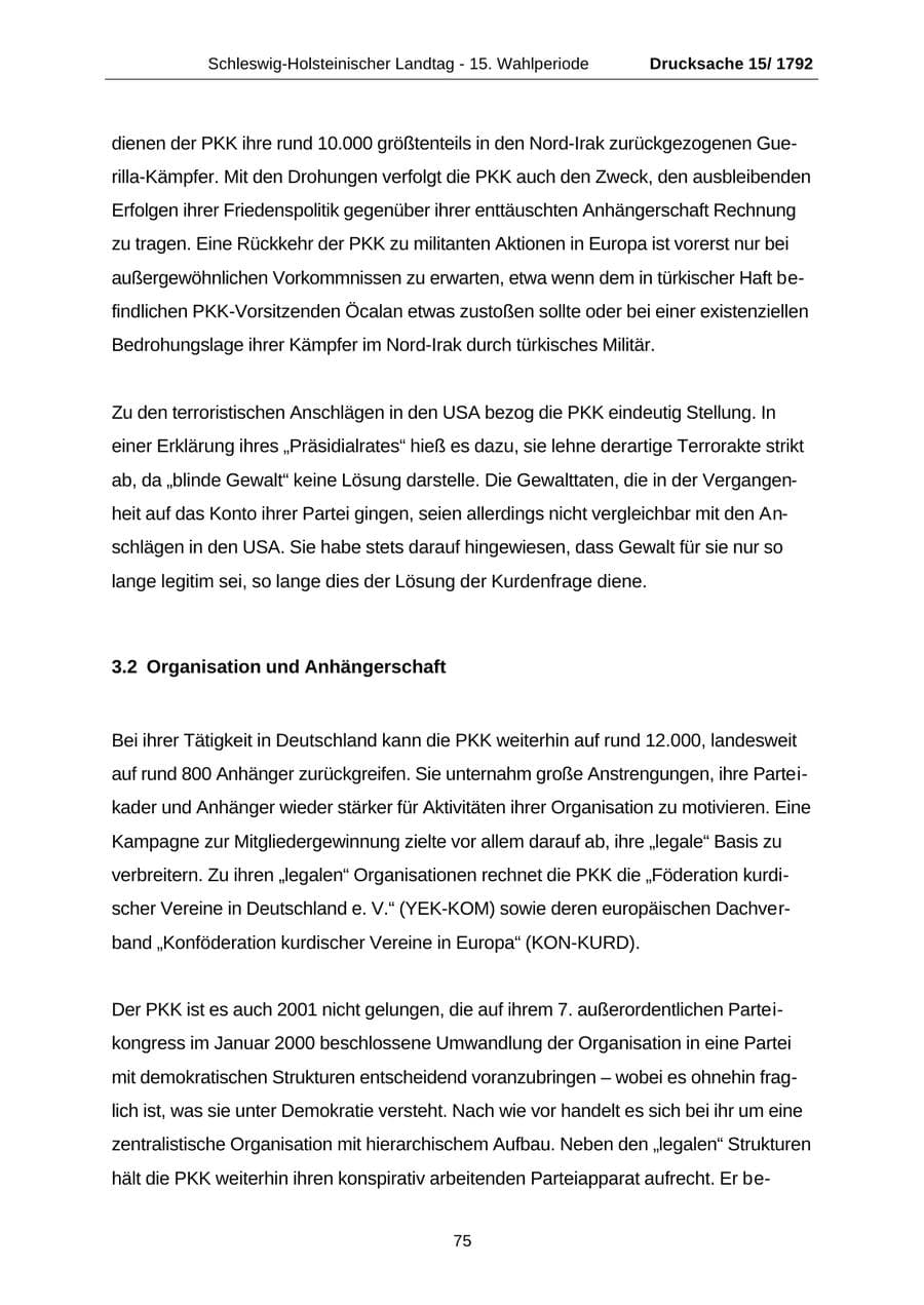 Seite 75 des Verfassungsschutzbericht 2001 Schleswig-Holstein