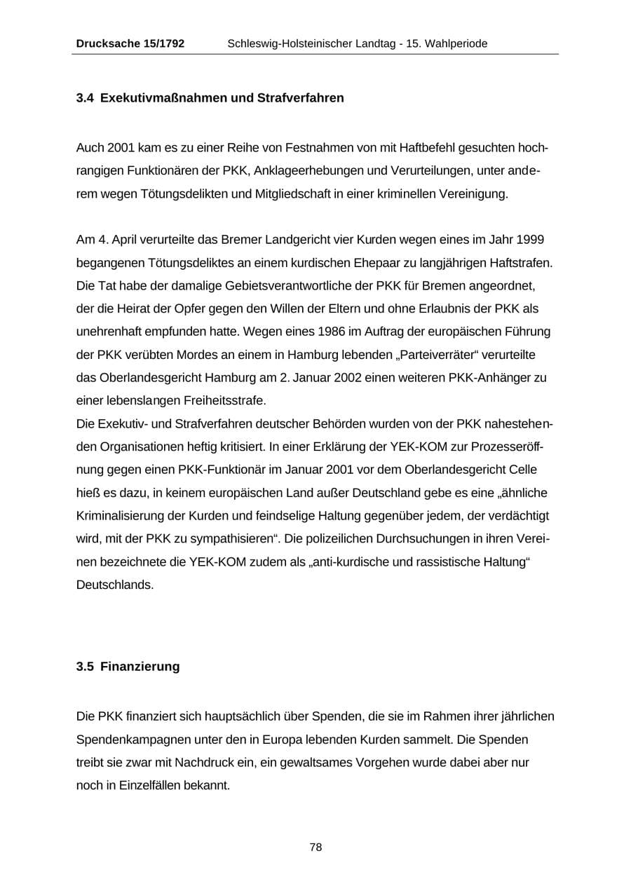 Seite 78 des Verfassungsschutzbericht 2001 Schleswig-Holstein