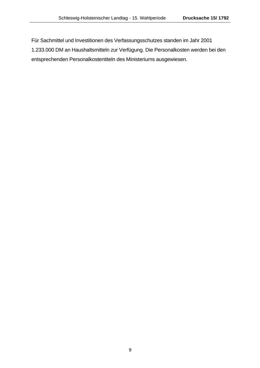 Seite 9 des Verfassungsschutzbericht 2001 Schleswig-Holstein