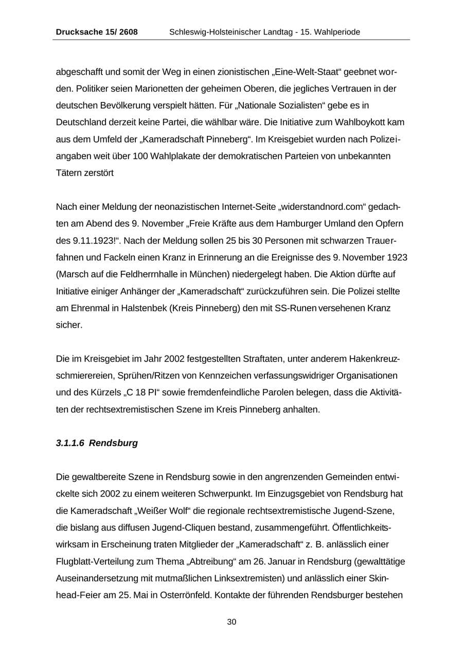Seite 30 des Verfassungsschutzbericht 2002 Schleswig-Holstein