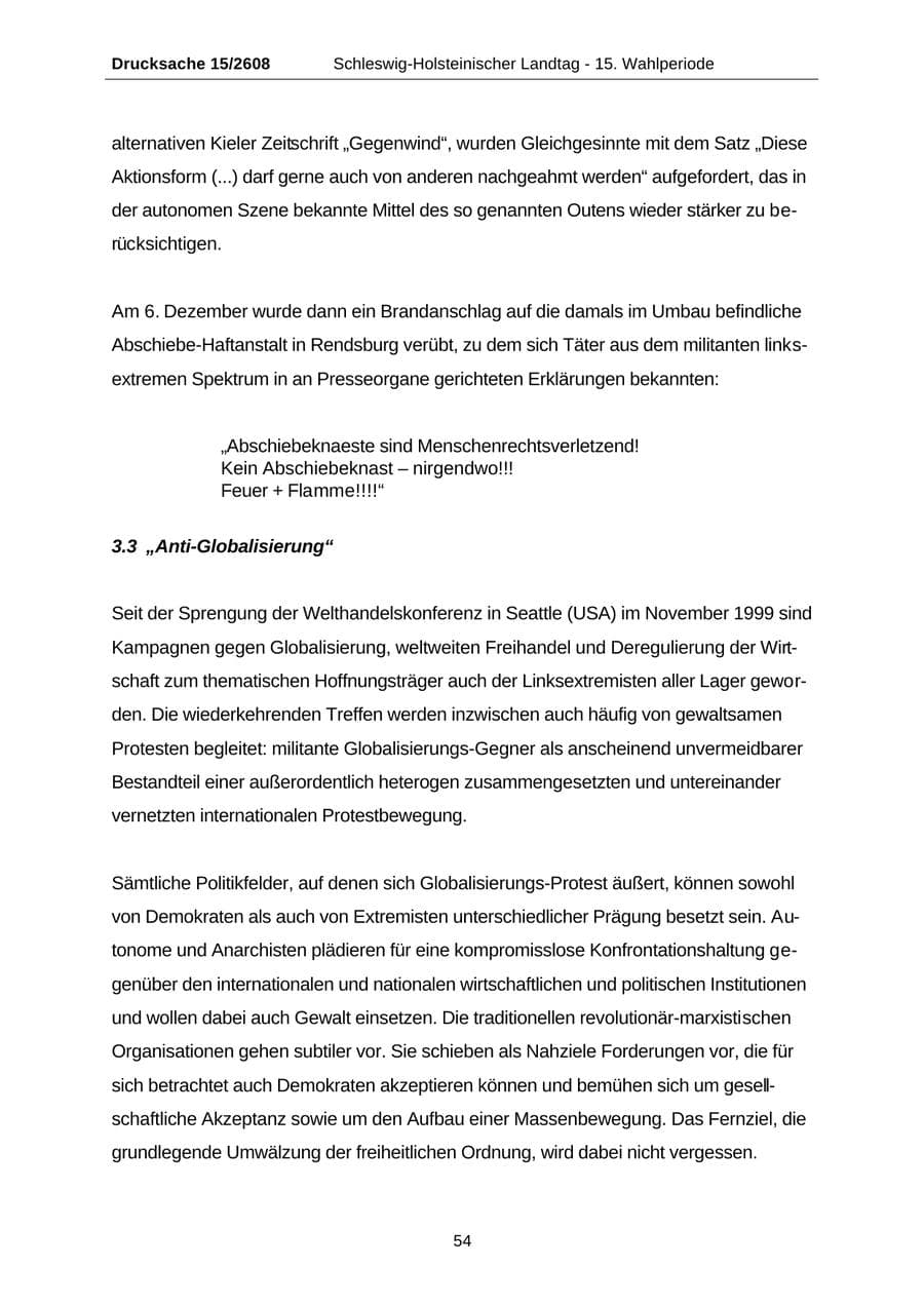 Seite 54 des Verfassungsschutzbericht 2002 Schleswig-Holstein