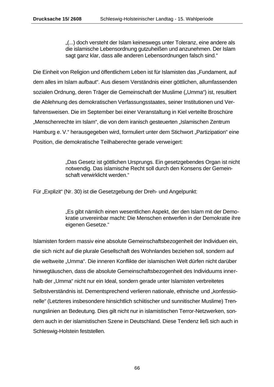 Seite 66 des Verfassungsschutzbericht 2002 Schleswig-Holstein