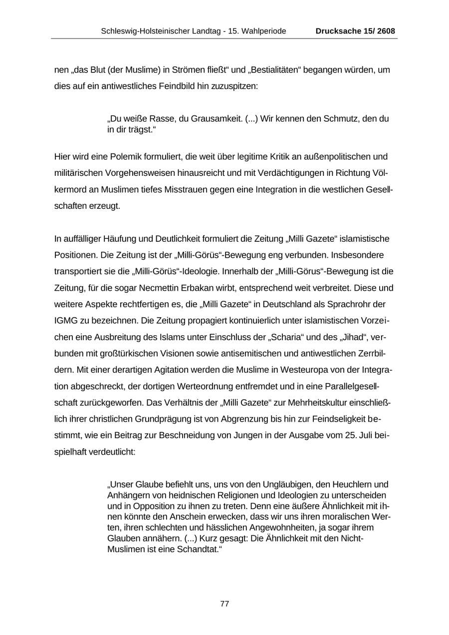 Seite 77 des Verfassungsschutzbericht 2002 Schleswig-Holstein