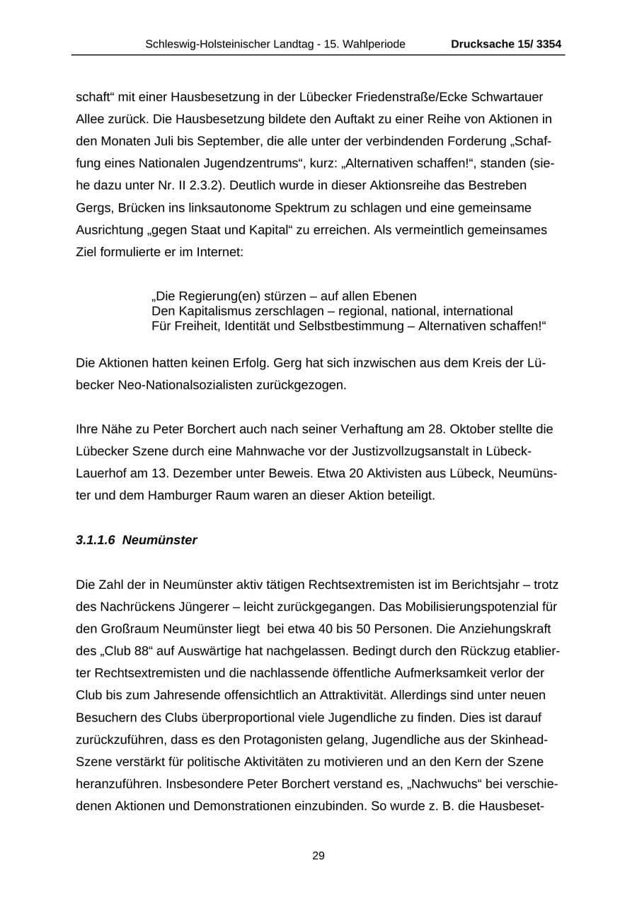 Seite 29 des Verfassungsschutzbericht 2003 Schleswig-Holstein