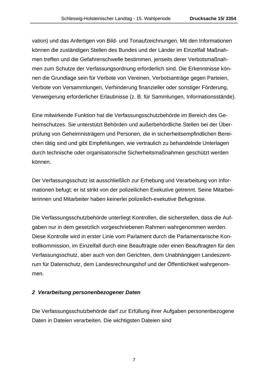 Seite 7 des Verfassungsschutzbericht 2003 Schleswig-Holstein