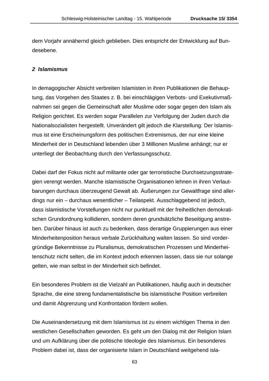 Seite 63 des Verfassungsschutzbericht 2003 Schleswig-Holstein