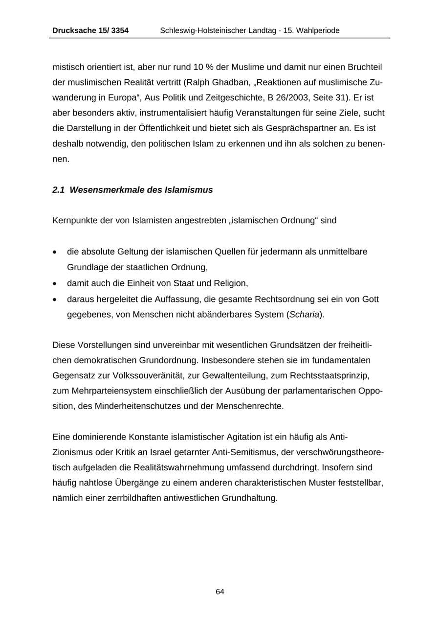 Seite 64 des Verfassungsschutzbericht 2003 Schleswig-Holstein