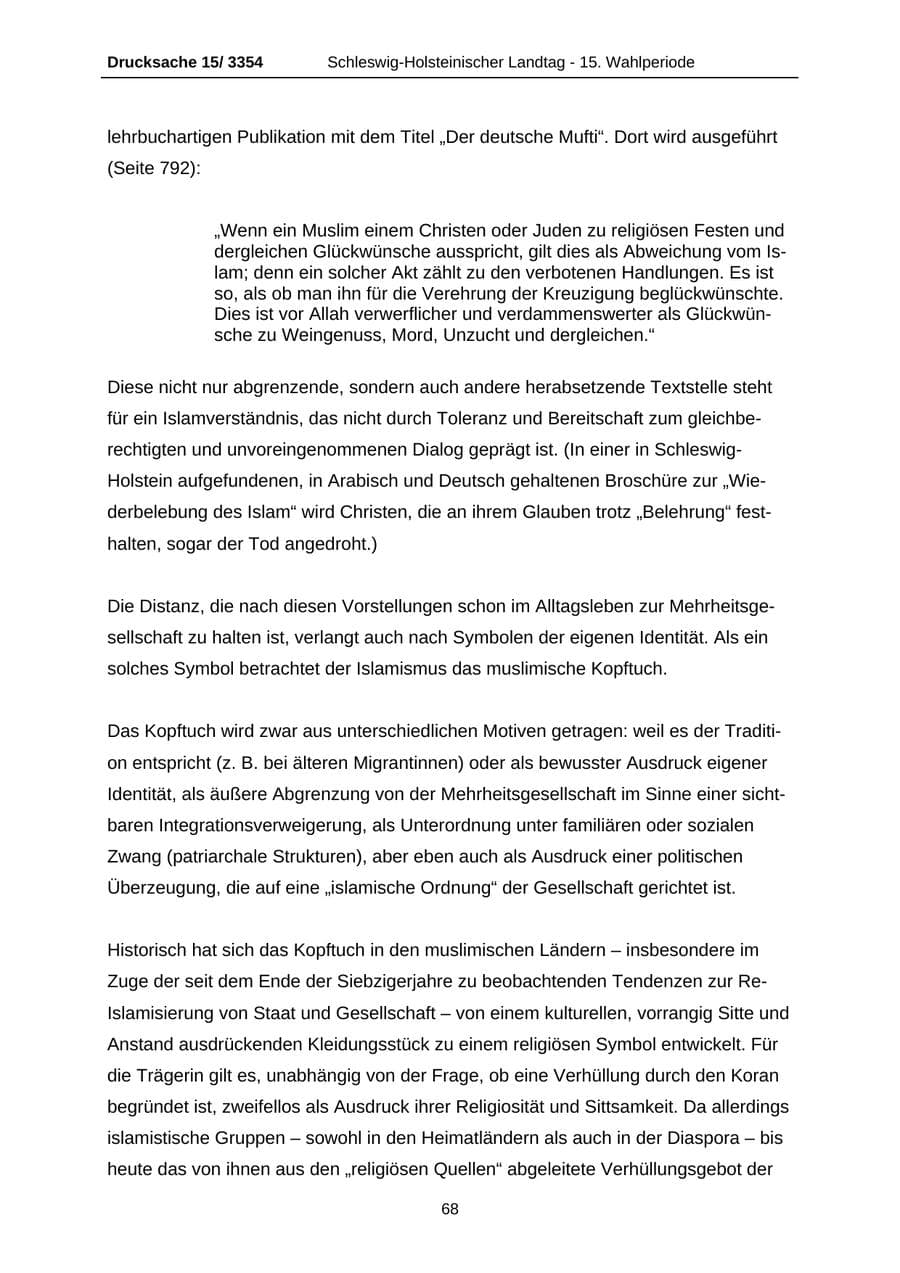 Seite 68 des Verfassungsschutzbericht 2003 Schleswig-Holstein