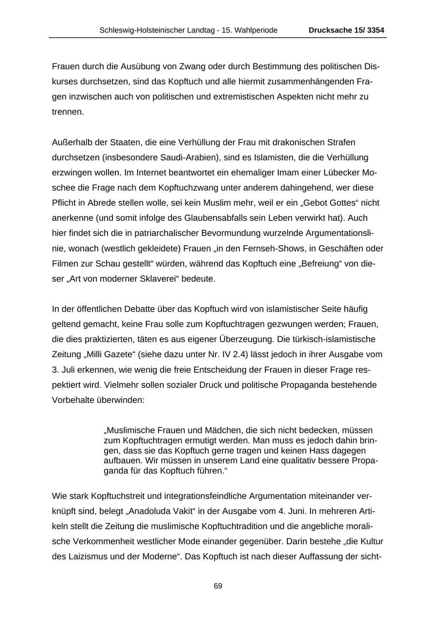 Seite 69 des Verfassungsschutzbericht 2003 Schleswig-Holstein