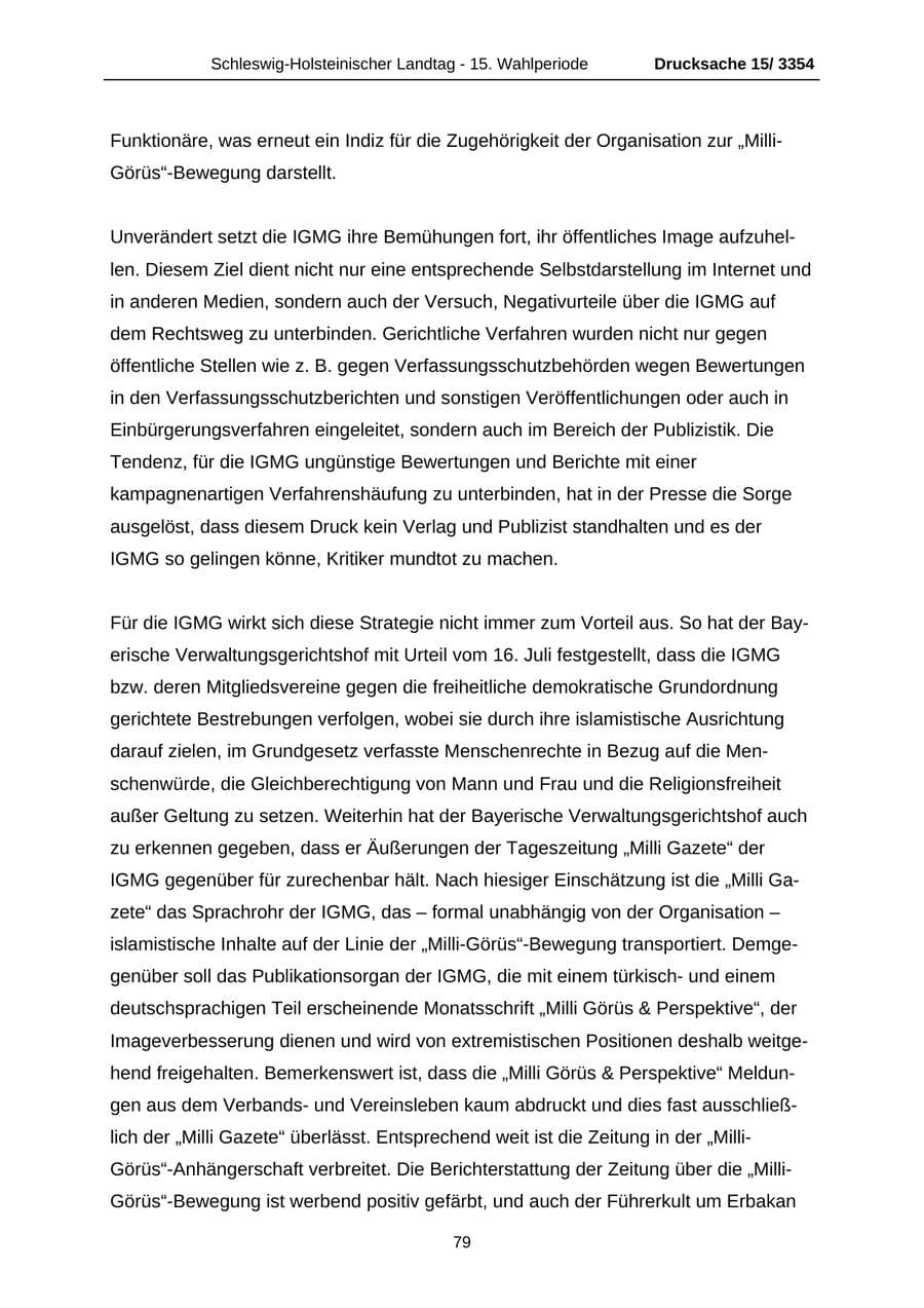 Seite 79 des Verfassungsschutzbericht 2003 Schleswig-Holstein