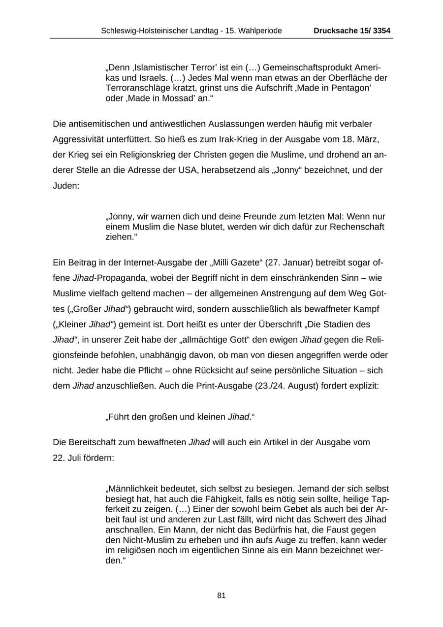 Seite 81 des Verfassungsschutzbericht 2003 Schleswig-Holstein