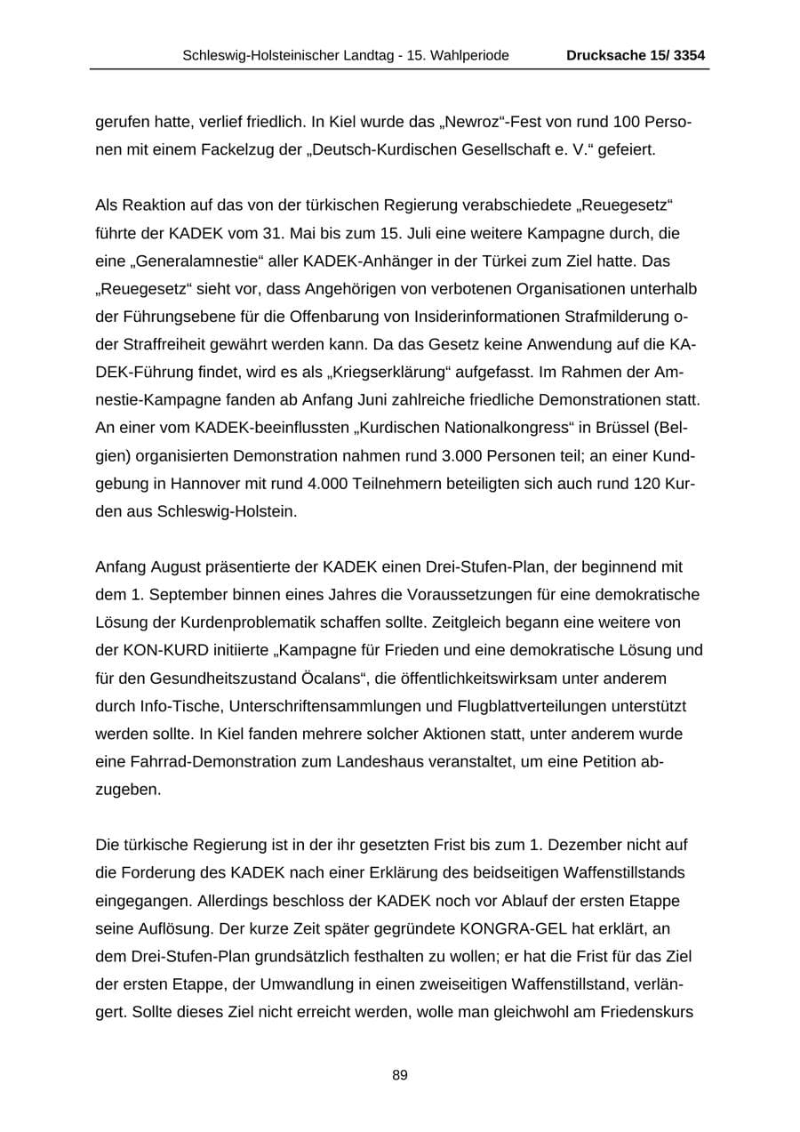 Seite 89 des Verfassungsschutzbericht 2003 Schleswig-Holstein
