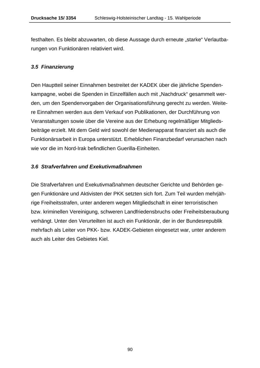 Seite 90 des Verfassungsschutzbericht 2003 Schleswig-Holstein
